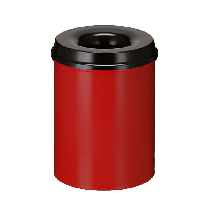 Metalen papierbak, vlamdovend, 15 liter, rood, VB 101500 - 0