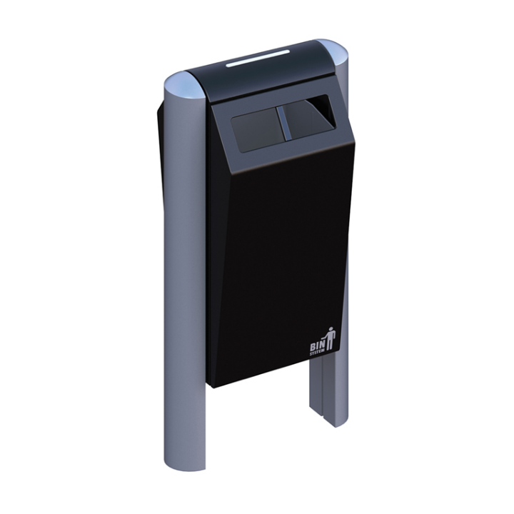 Binsystem, Double Bin afvalbak, 70 liter, zwart, VB 711529 - 2