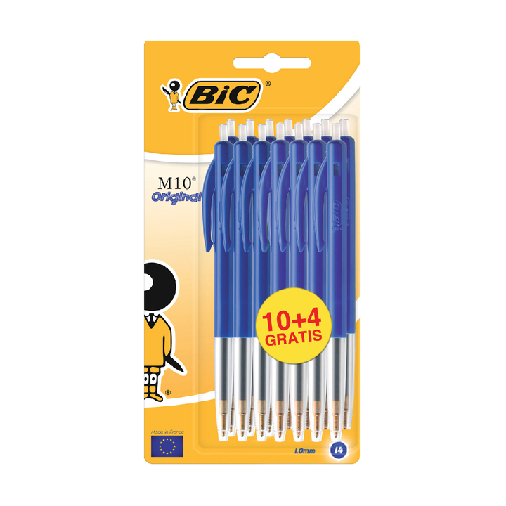 Balpen bic m10 10+4 gratis blauw(888371) - 0