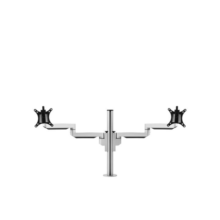 Filex, Galaxy basic dubbel monitorarm, zilver - 0