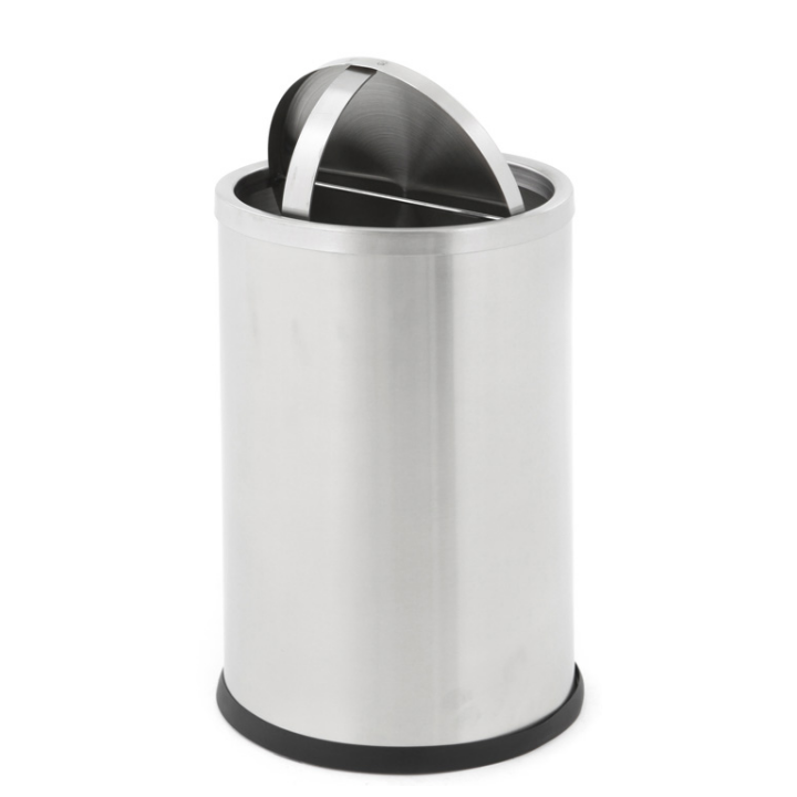 Ronde papierbak met swingdeksel, 10 liter, RVS, VB 650156 - 1