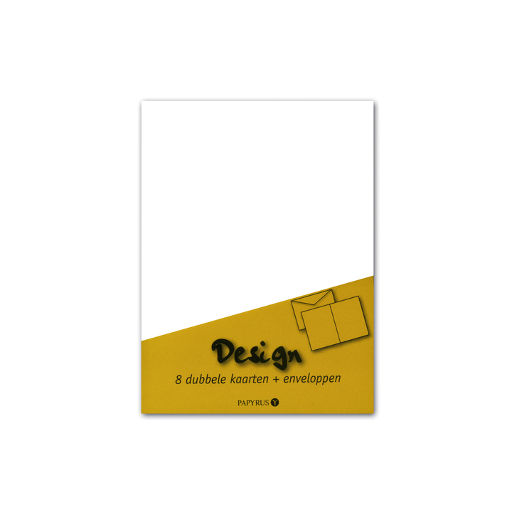 Dubbele kaart+envelop papyrus c6 wit - 0