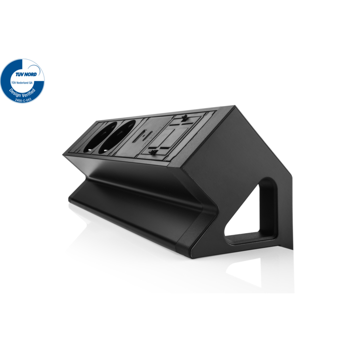 Filex, Power Desk Up2.0, 2x 230V, keystone, 1xUSB A+C, zwart - 1