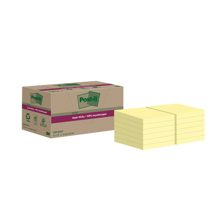 Memoblok 3m post-it 622 rss12cy 47.6mmx47.6mm geel(710028457 - 0