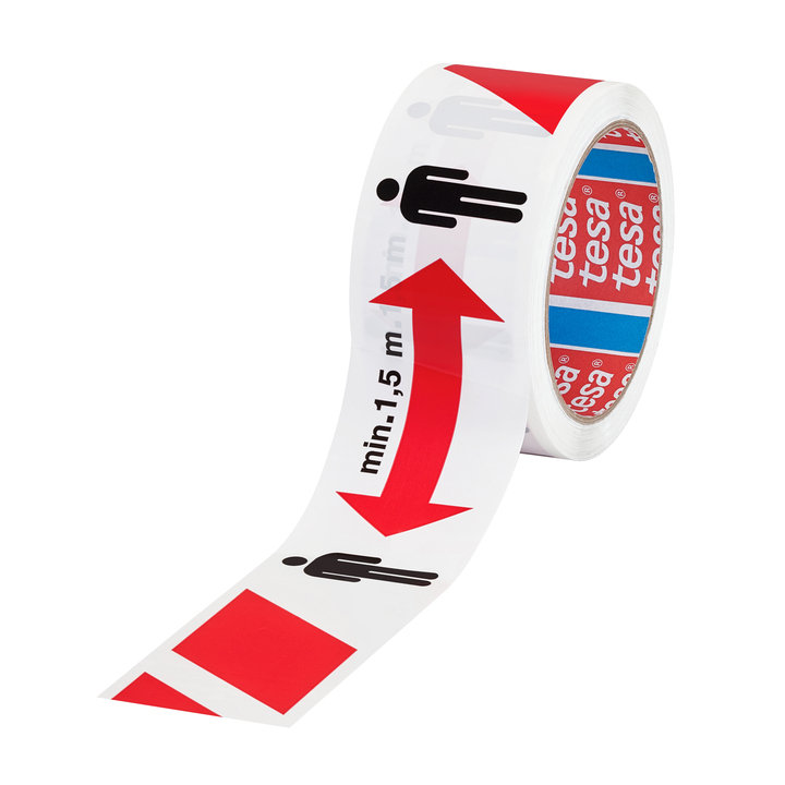 Tesa, vloermarkeringstape 'afstand 1,5 meter', 50mm x 50m, 58263-00000-00 (1 stuk) - 0