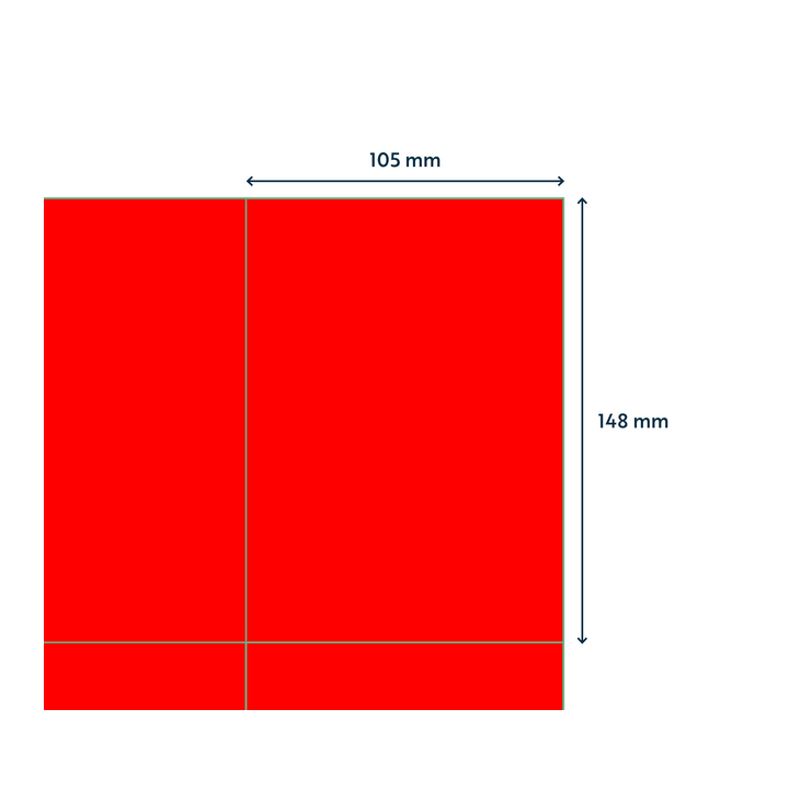 Etiket rillprint 105x148mm fluorrood 400 etiketten(b84222) - 1