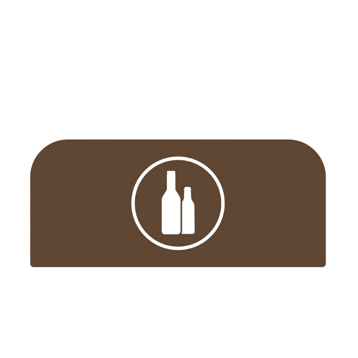 Communicatiepaneel voor Rubbermaid Configure 57 liter, bruin, VB 501487 | glas Nederlands - 0