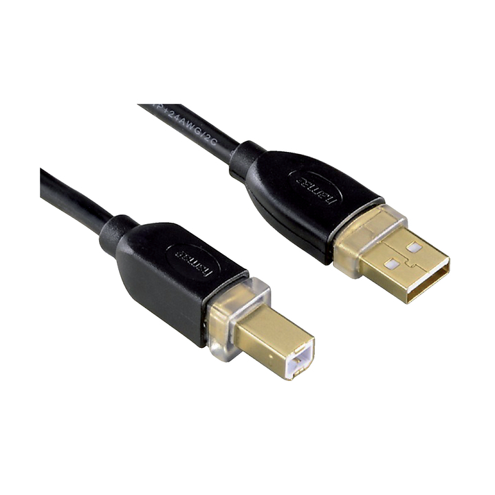 Kabel hama usb 2.0 a-b 3m zwart(00046772) - 0