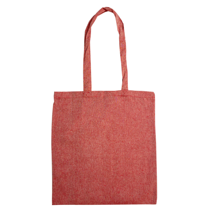Draagtas, katoen, 38x42cm, recycled, rood (100 stuks) - 0