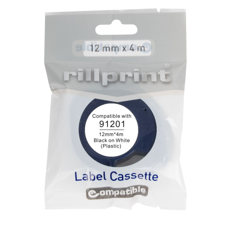 Lettertape compatible dymo91201 letratag 12mmx4m plastic wit - 1