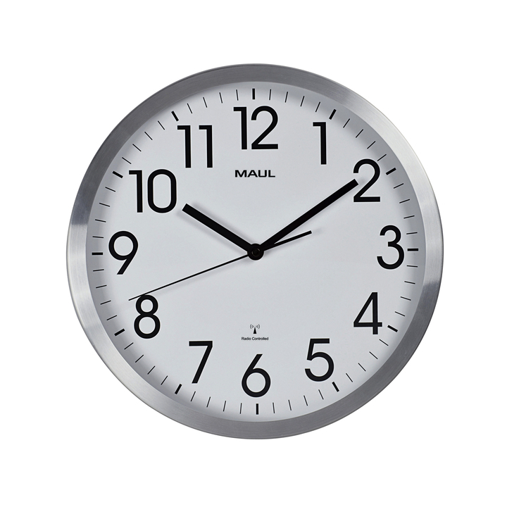 Wandklok maulmove ¥30.5cm wit/aluminium(9063008) - 0