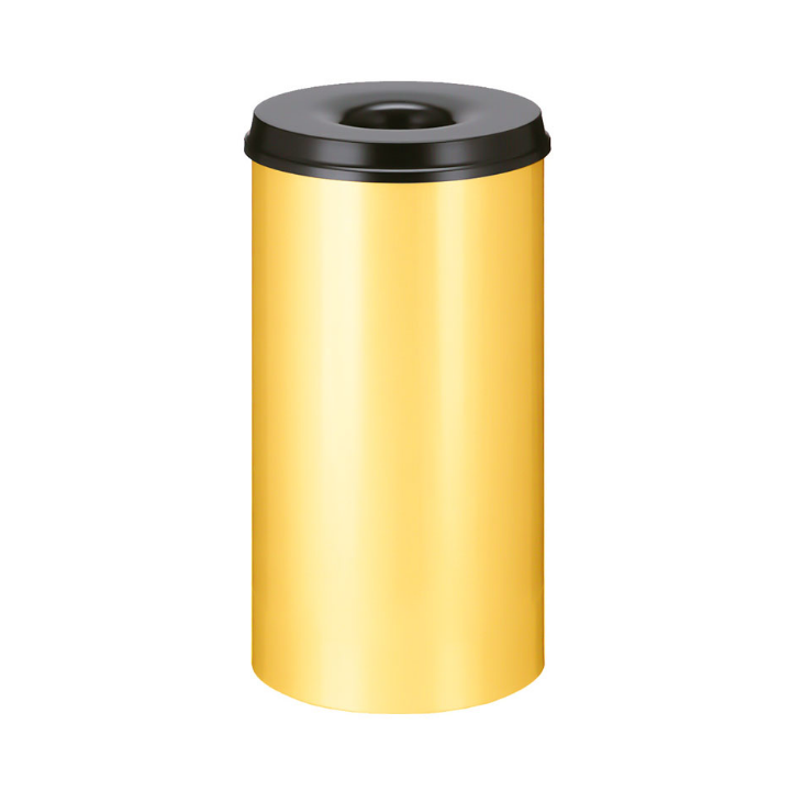 Metalen papierbak, vlamdovend, 50 liter, geel,VB 105000 - 0