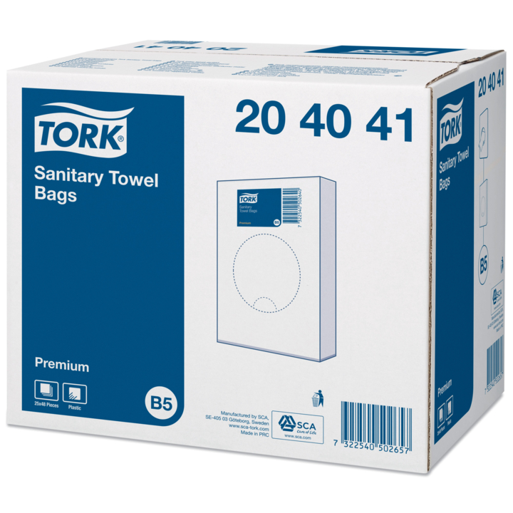 Tork | Hygiënezakjes | B5 | Wit | 204041 (48 doos x 25 stuks) - 1