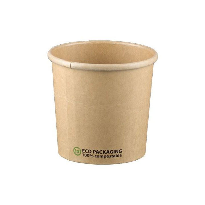 Soepbeker, 500ml/18oz, 101mm, karton, bruin (500 stuks) - 0
