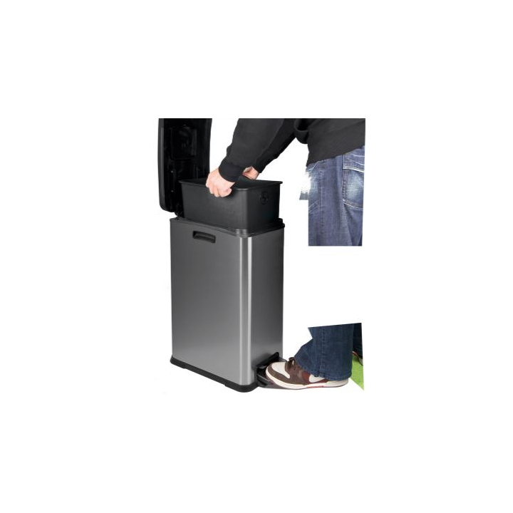 Eko, pedaalemmer met binnenbak, 30 liter, mat RVS, VB 923800 - 2
