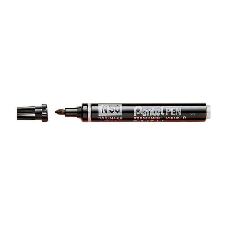 Viltstift pentel n50 perm rond 1.5-3mm zwart - 0