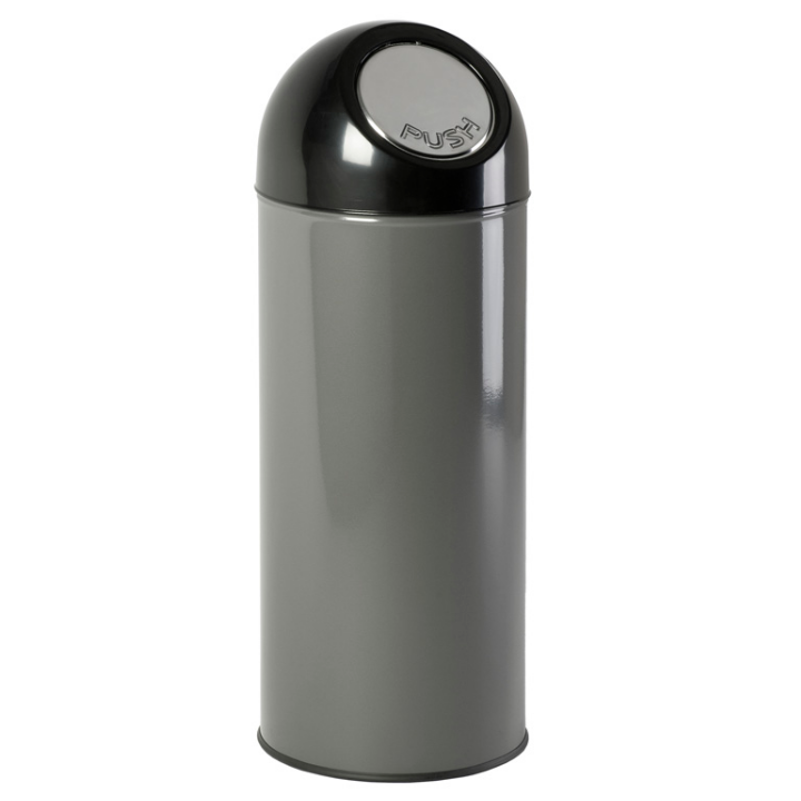 Afvalbak met pushdeksel & binnenbak, 55 liter, grijs, VB 470002 - 0
