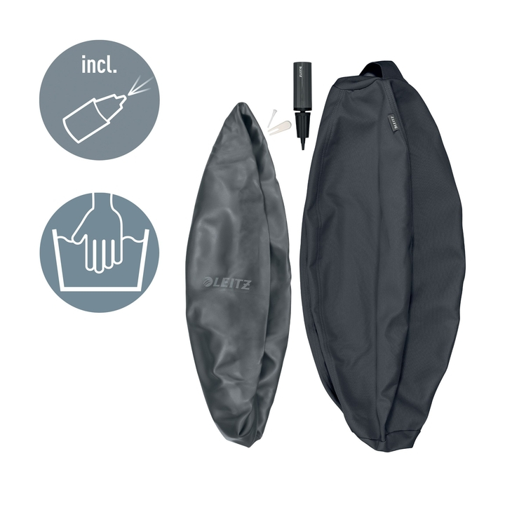 Actieve zitbal leitz ergo 75cm anti-rol donkergs(65430089) - 1