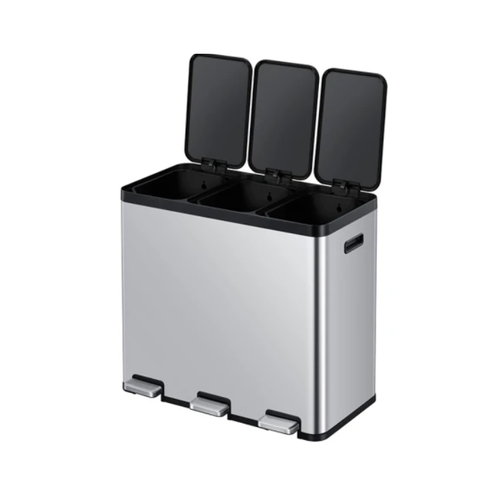 EKO Essential 1 Rec | Pedaalemmer | 20+20+20 Liter | Mat RVS | VB 912561 - 1
