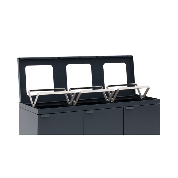 Bica, afvalscheidingsstation, 3x65 liter, antraciet, VB 195169 - 2