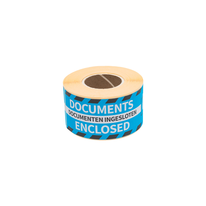 Etiket rillprint documents enclosed blauw(76104) - 0