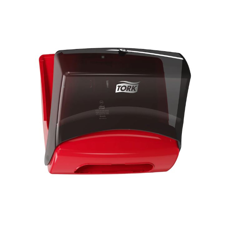 Tork | Gevouwen Reinigingsdoek Dispenser | W4 | Zwart/Rood | 654008 - 1