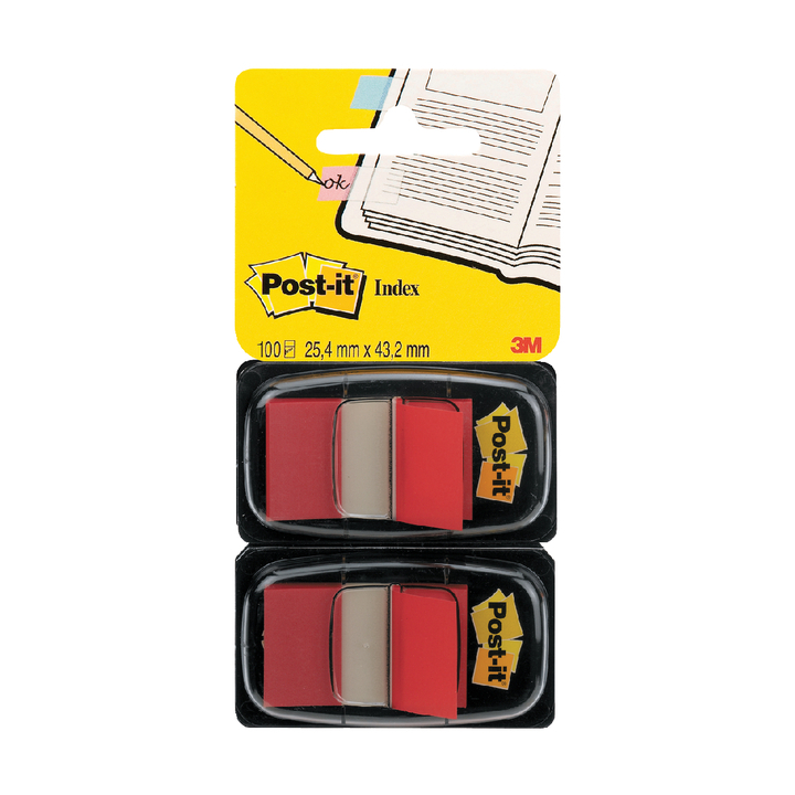 Indextabs 3m post-it 680-y2eu medium rood(680-r2eu) - 0
