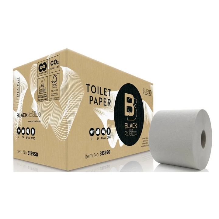 BlackSatino Blend | Compactrol Toiletpapier | 801 Vel | 2-Laags | CT10 | Wit | 313950 (24 stuks) - 0