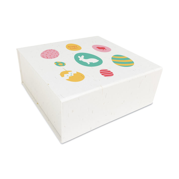 Luxe pasen magneetdozen,Pastel eggs, 23x23x11cm, (100st) - 0