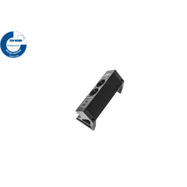 Filex, Power Desk Up 2.0, 2x 230V, 2x Usb charge, zwart - 2