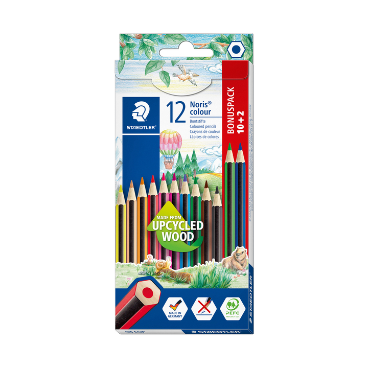 Kleurpotlood noris 185 set à 10+2 kleuren gratis(185 c12p) - 0