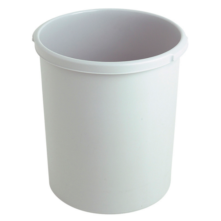 Kunststof papierbak, rond, 30 liter, grijs, VB 201834 - 0