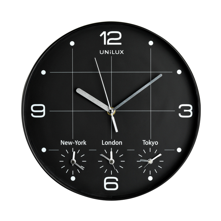 Wandklok unilux klok on time 30.5cm metallic grijs(400094567 - 0