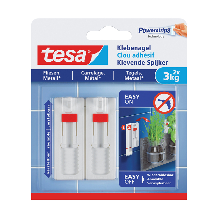 Klevende spijker tesa voor tegels en metaal verstelbaar 3kg( - 0