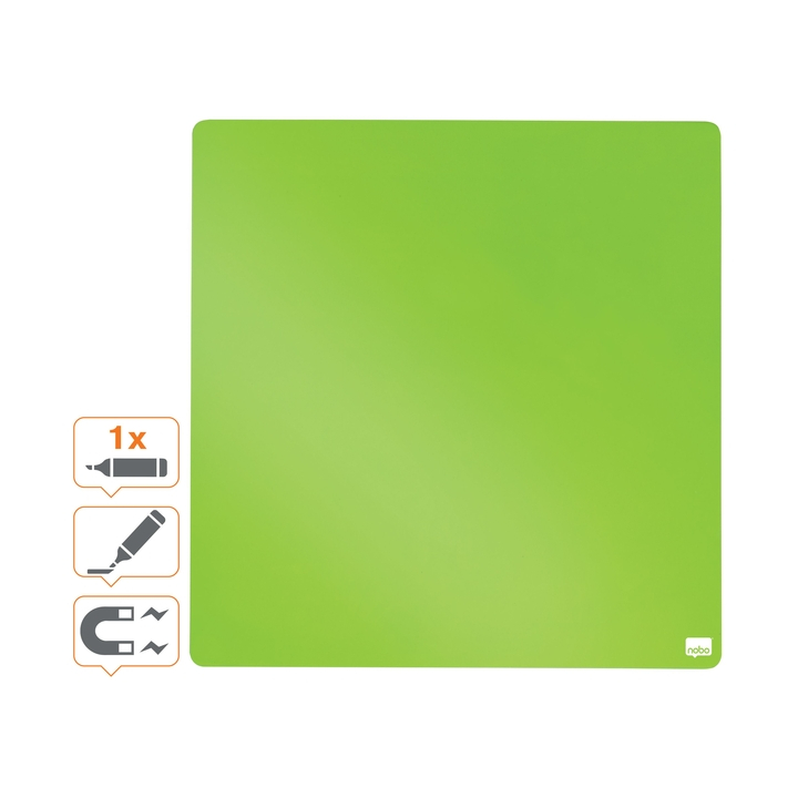 Whiteboard tegel nobo 36x36cm groen gelakt(1903773) - 1