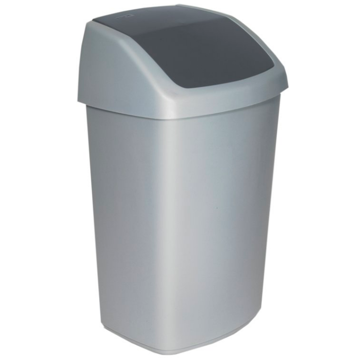 Curver Swing | Afvalbak | 50 Liter | Zilver/Antra | VB 398700 - 0