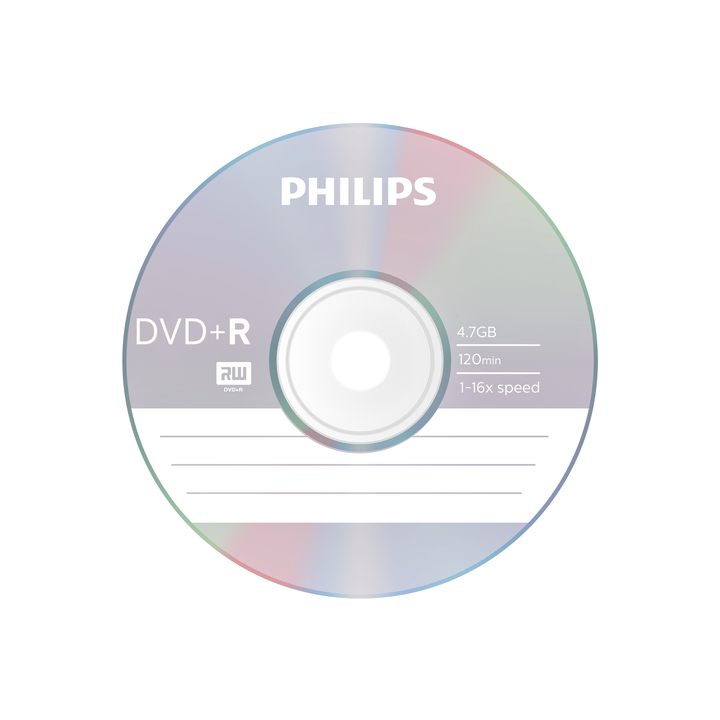 Dvd+r philips 4.7gb 16x sp (10)(dr4s6b10f/00) - 1