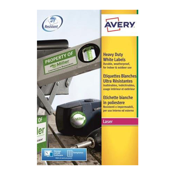 Etiket avery l7060-20 63.5x38.1mm polyester 420st - 0